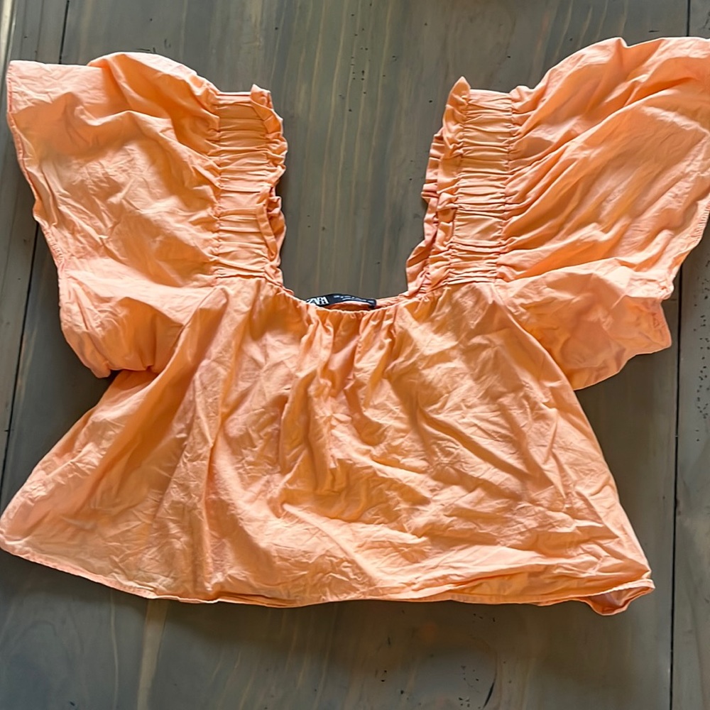 Coral colored crop top